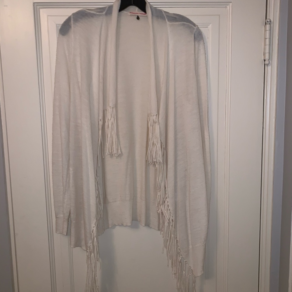 White Fringe Sweater